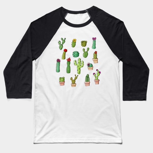 Cacti Baseball T-Shirt by Lala Mew